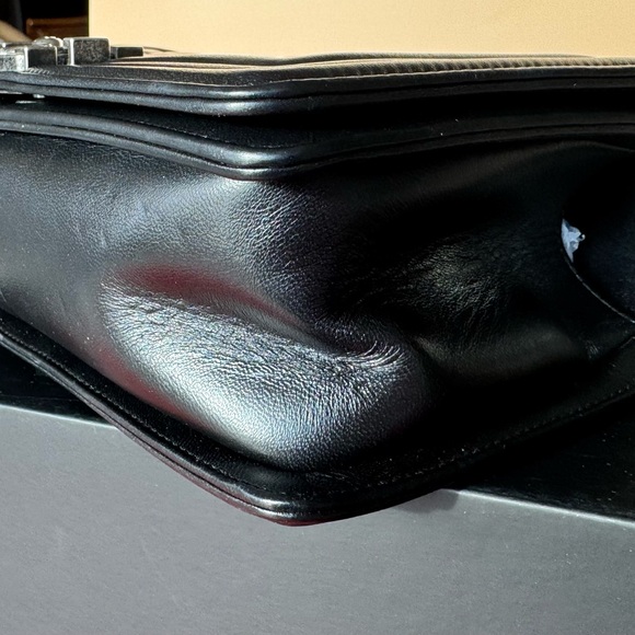Chanel Black Quilted Leboy Bag , Lambskin leather Silver Accents.COA included - Picture 12 of 16